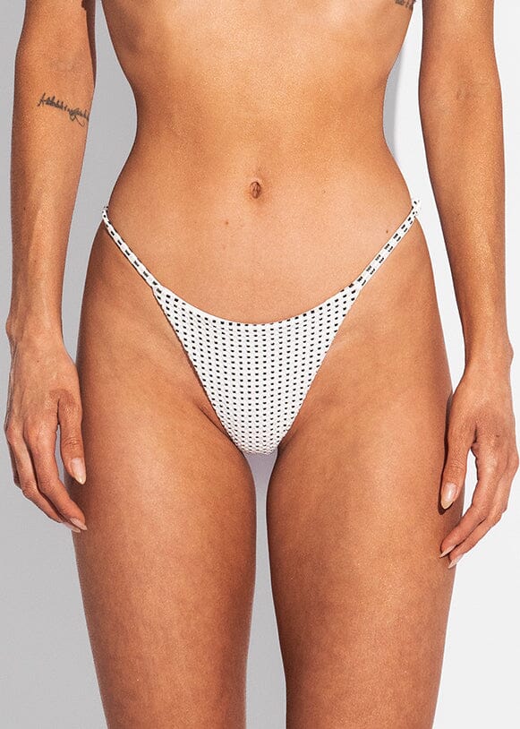 Alana Bottom - White Vichy Bottom Naked Swimwear 