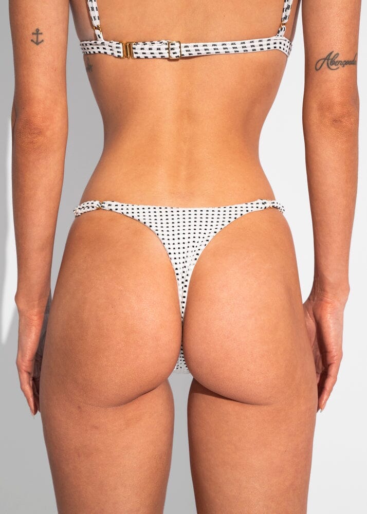 Alana Bottom - White Vichy Bottom Naked Swimwear XS Thong 
