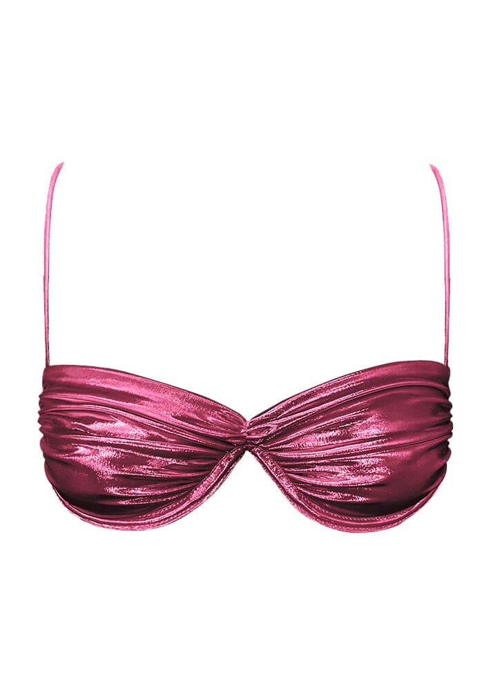 Ariel Top - Pink Metallic Top Naked Swimwear 