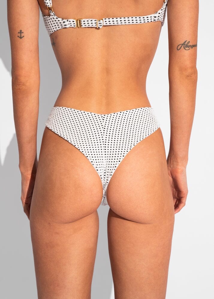 Brigitte Bottom - White Vichy Bottom Naked Swimwear XS Cheeky 