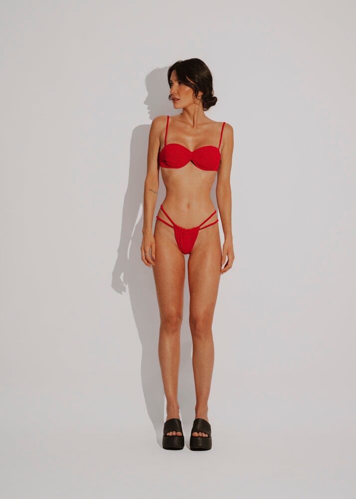 Calcinha Ariel - Vichy Red Naked Swimwear 