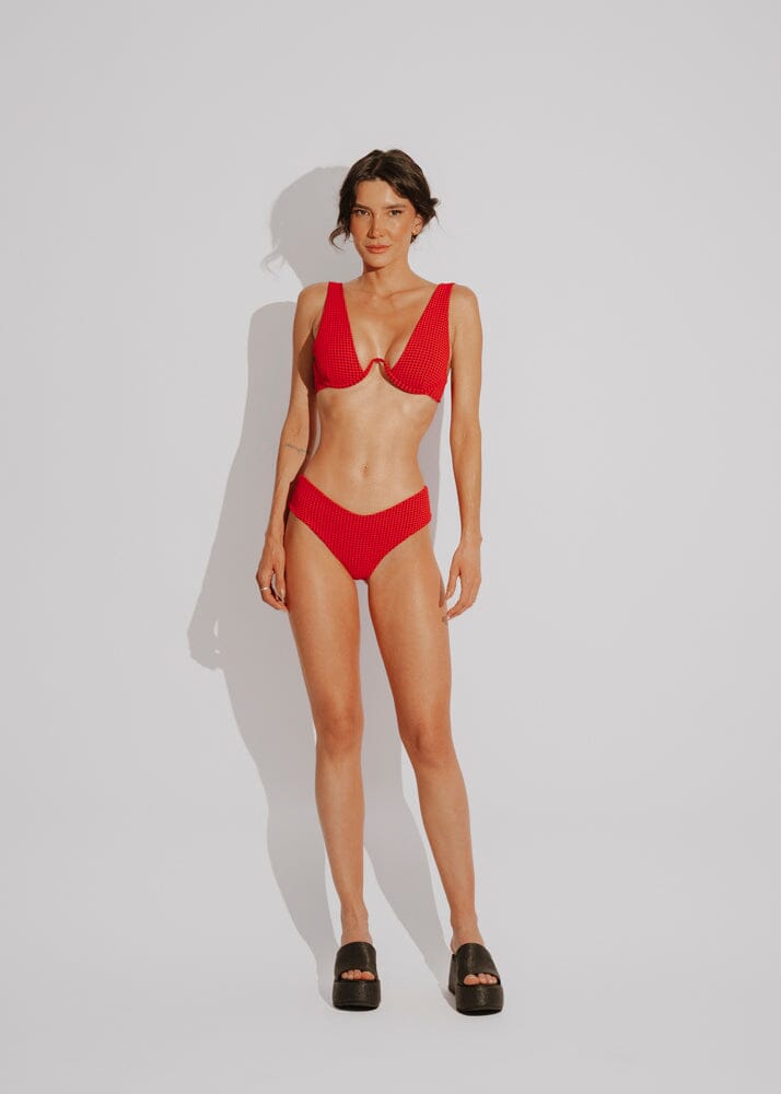 Calcinha Kelly - Vichy Red Naked Swimwear 