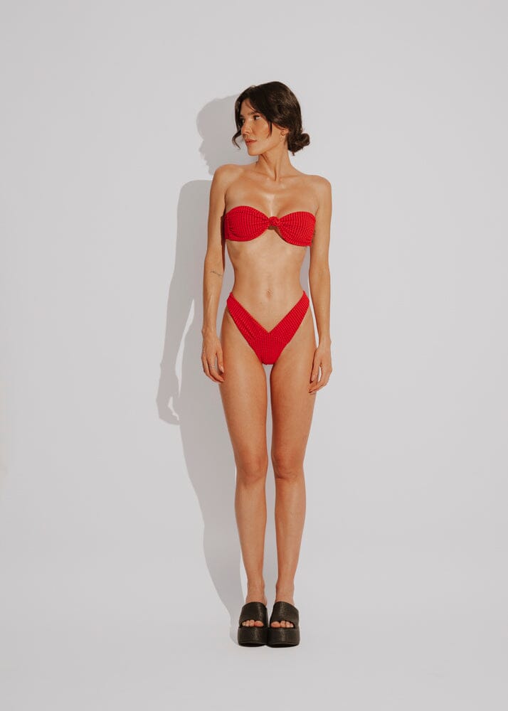 Mariah Top - Red Vichy Naked Swimwear 