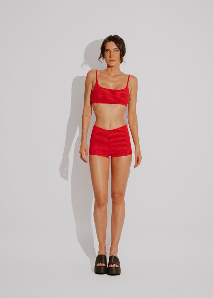 Megan Top - Red Vichy Naked Swimwear 