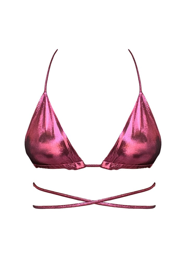 Mia Top - Pink Metallic Top Naked Swimwear 