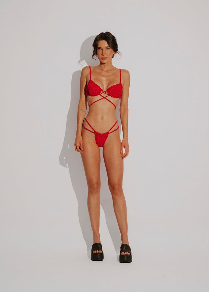 Top Lila - Vichy Red Naked Swimwear 
