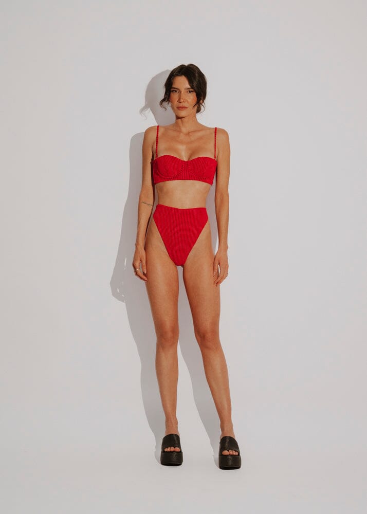 Top Loren - Vichy Red Naked Swimwear 