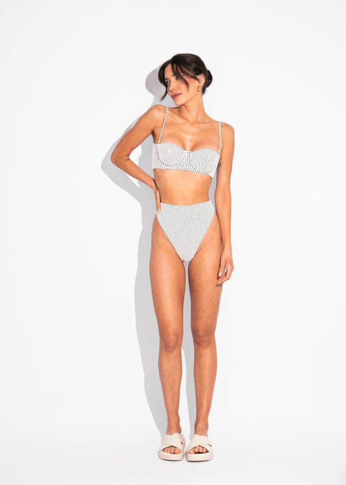 Top Loren - Vichy White Naked Swimwear 